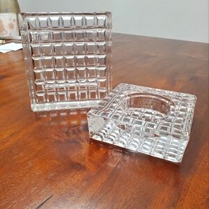 Glass photo frames set of 2. Could be used as candleholders. Will update size